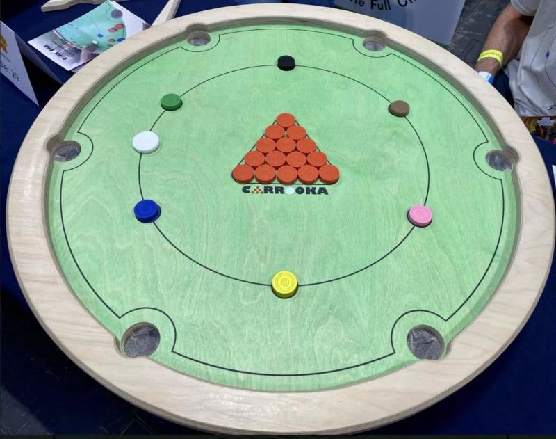 A carrooka board, all set up ready to use